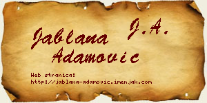 Jablana Adamović vizit kartica